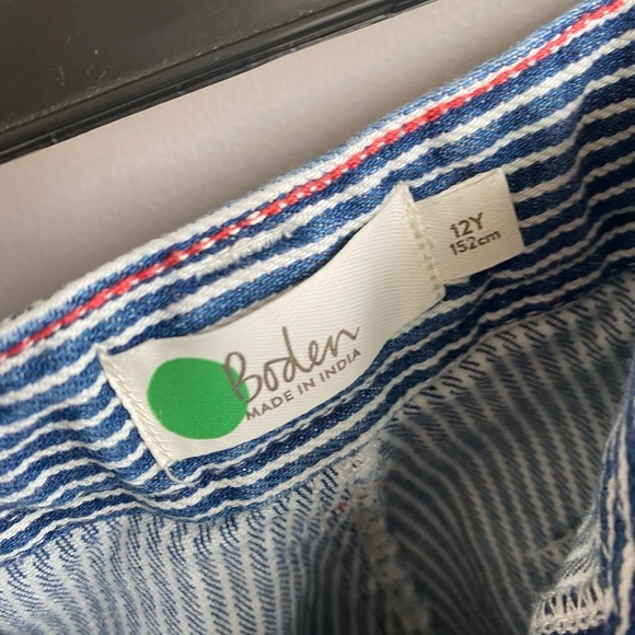 Boden Engineer Blue and white Stripe Shorts size 12 - Picture 3 of 5